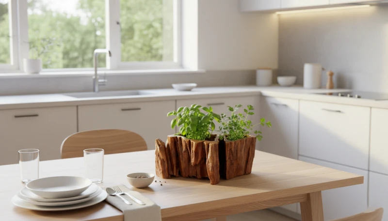 Chậu xi măng giả gỗ lũa &ndash; Bếp & Ph&ograve;ng Ăn c&acirc;n bằng Hỏa kh&iacute;