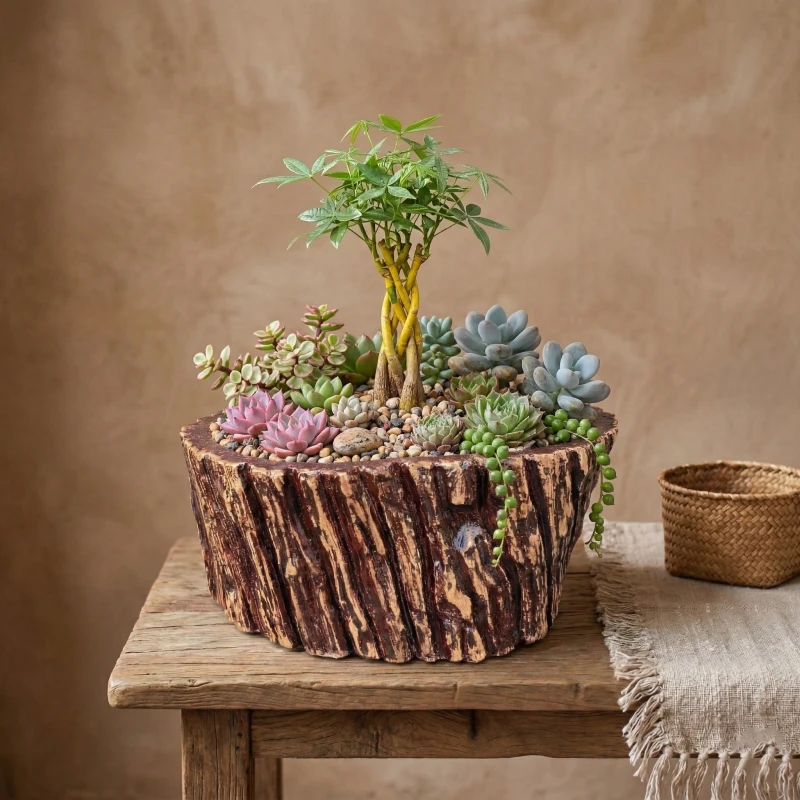 Gợi ý không gian xanh: Tiểu cảnh Kim Ngân vượng tài rước lộc cùng Chậu Zenpot